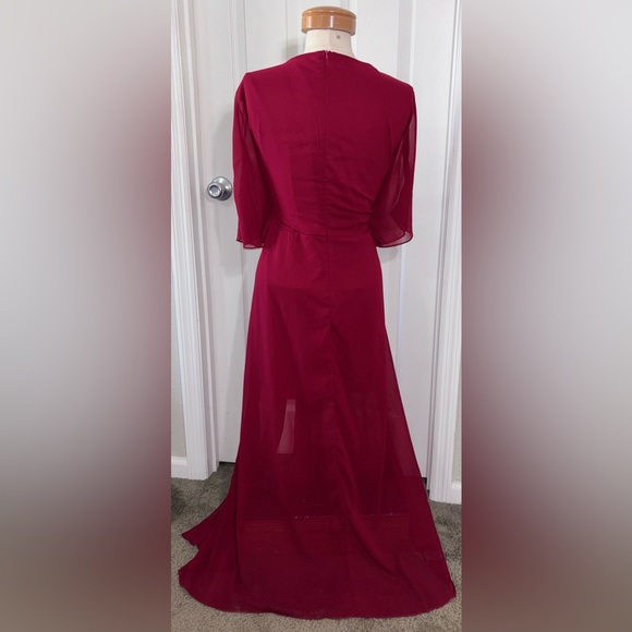 SHEIN Burgundy Long Sleeve Dress - Picture 2 of 3